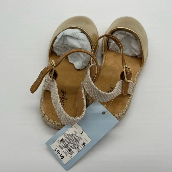 Kids Luna Jute Espardille Sandals Gold - Cat & Jack - Picture 3 of 6